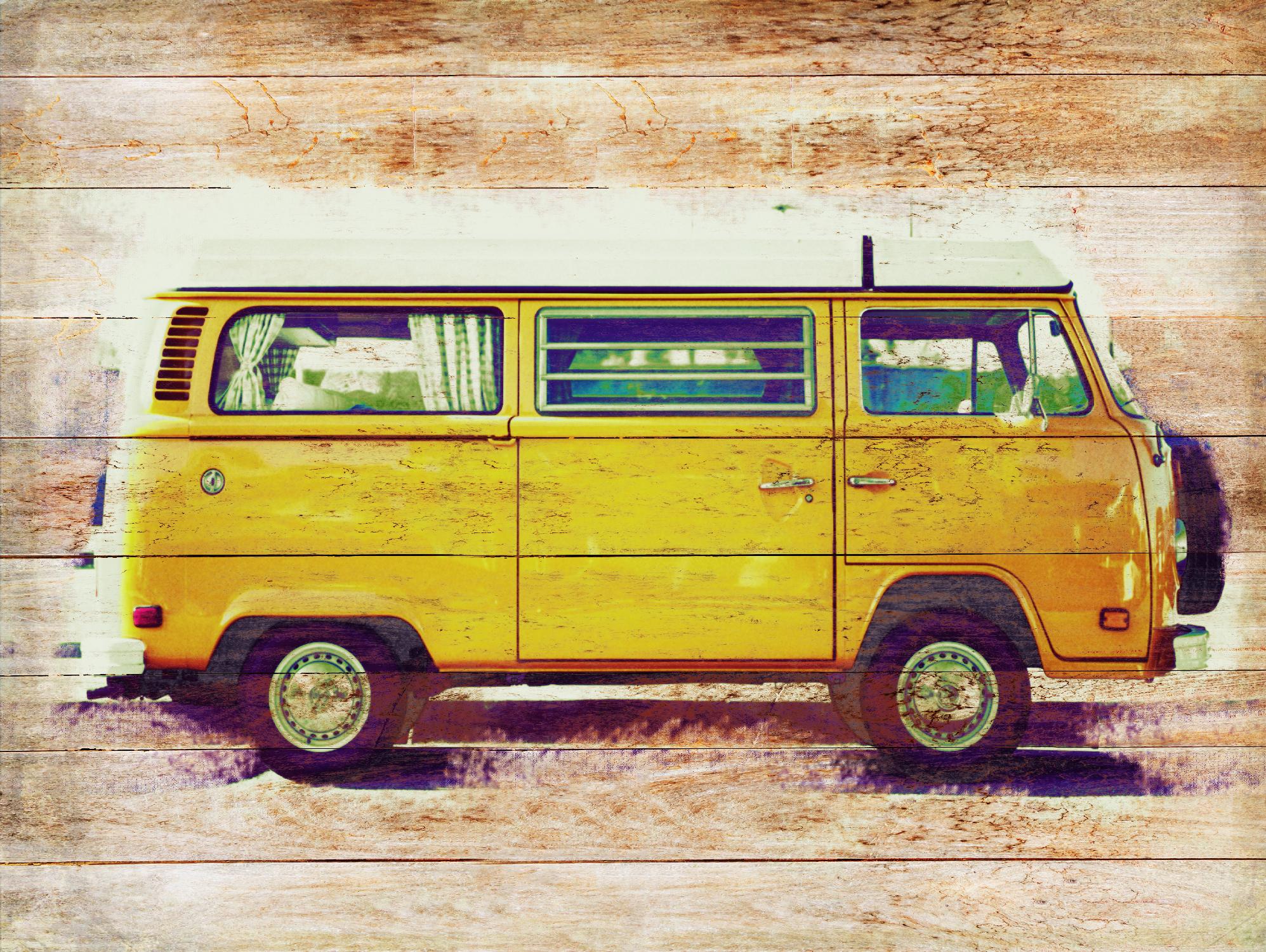 Beach Van on Wood I by Sd Graphics Studio on GIANT ART - decorative