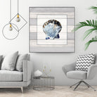 Muted Blue Sea Shell on Wood by Lanie Loreth on GIANT ART - coastal