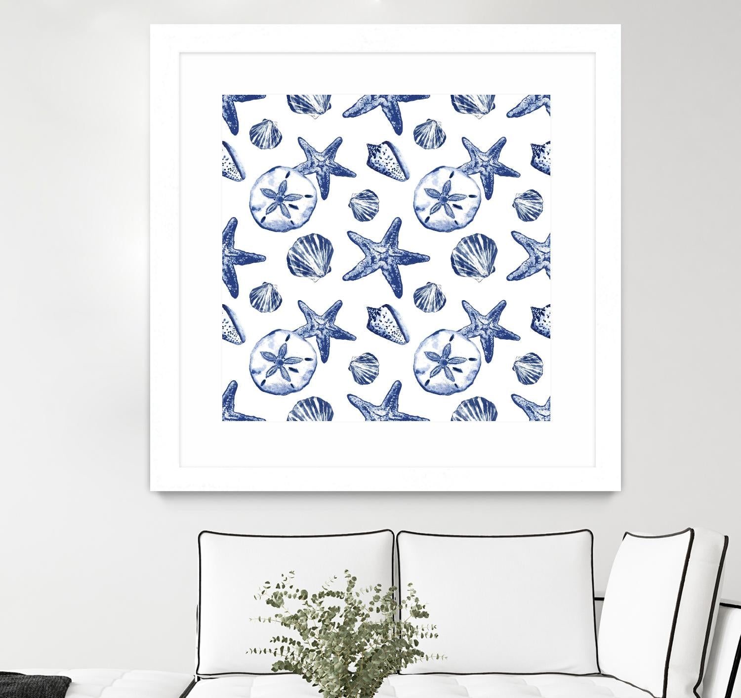Deep Ocean Treasures White Pattern by Janice Gaynor on GIANT ART - coastal pattern