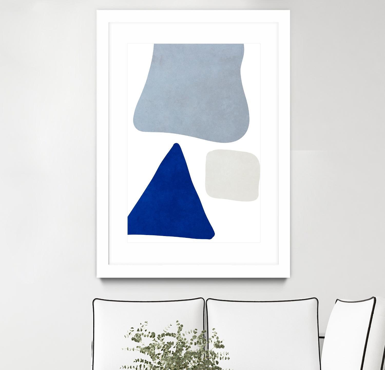 Blue Simple Shapes I by Sd Graphics Studio on GIANT ART - abstract