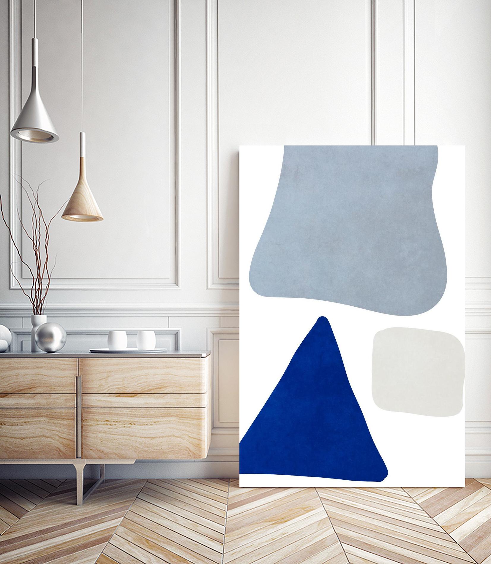 Blue Simple Shapes I by Sd Graphics Studio on GIANT ART - abstract