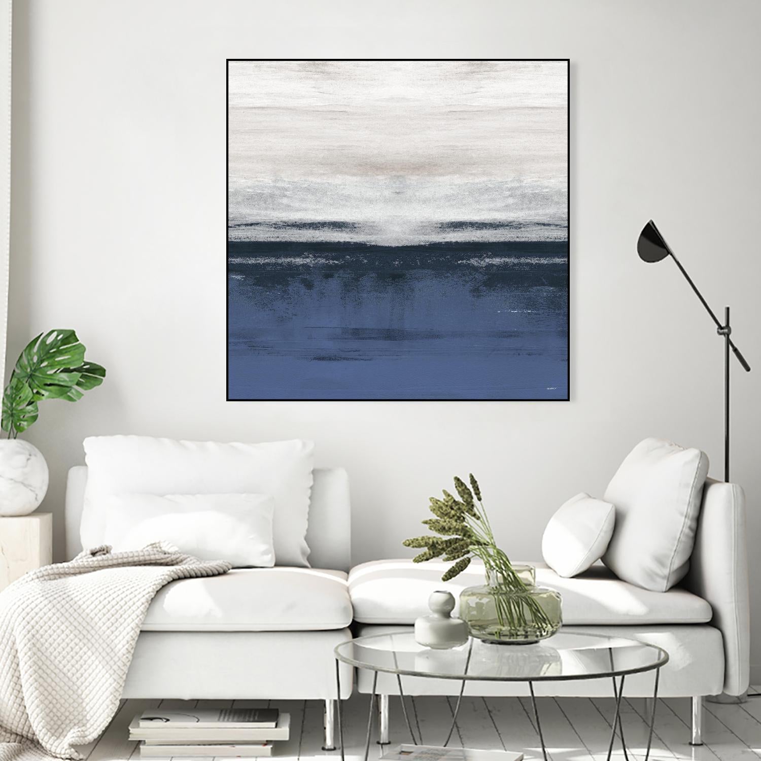 Familiar Feeling Blue Square II by Dan Meneely on GIANT ART - abstract
