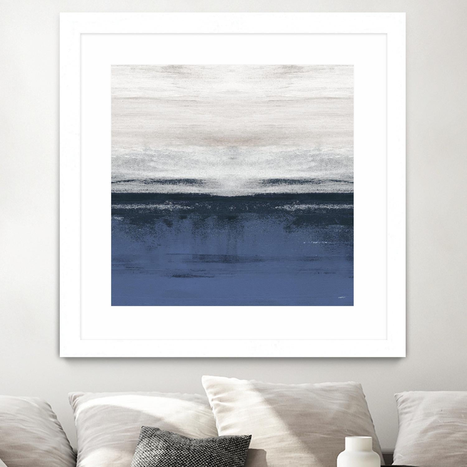 Familiar Feeling Blue Square II by Dan Meneely on GIANT ART - abstract