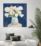 Peonies on Navy by Lanie Loreth on GIANT ART - floral