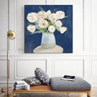 Peonies on Navy by Lanie Loreth on GIANT ART - floral