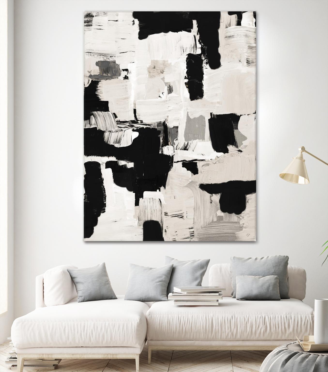 Night Peace Abstract by Lanie Loreth on GIANT ART - beige black & white white