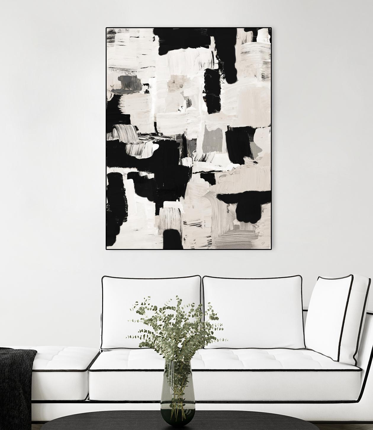 Night Peace Abstract by Lanie Loreth on GIANT ART - beige black & white white