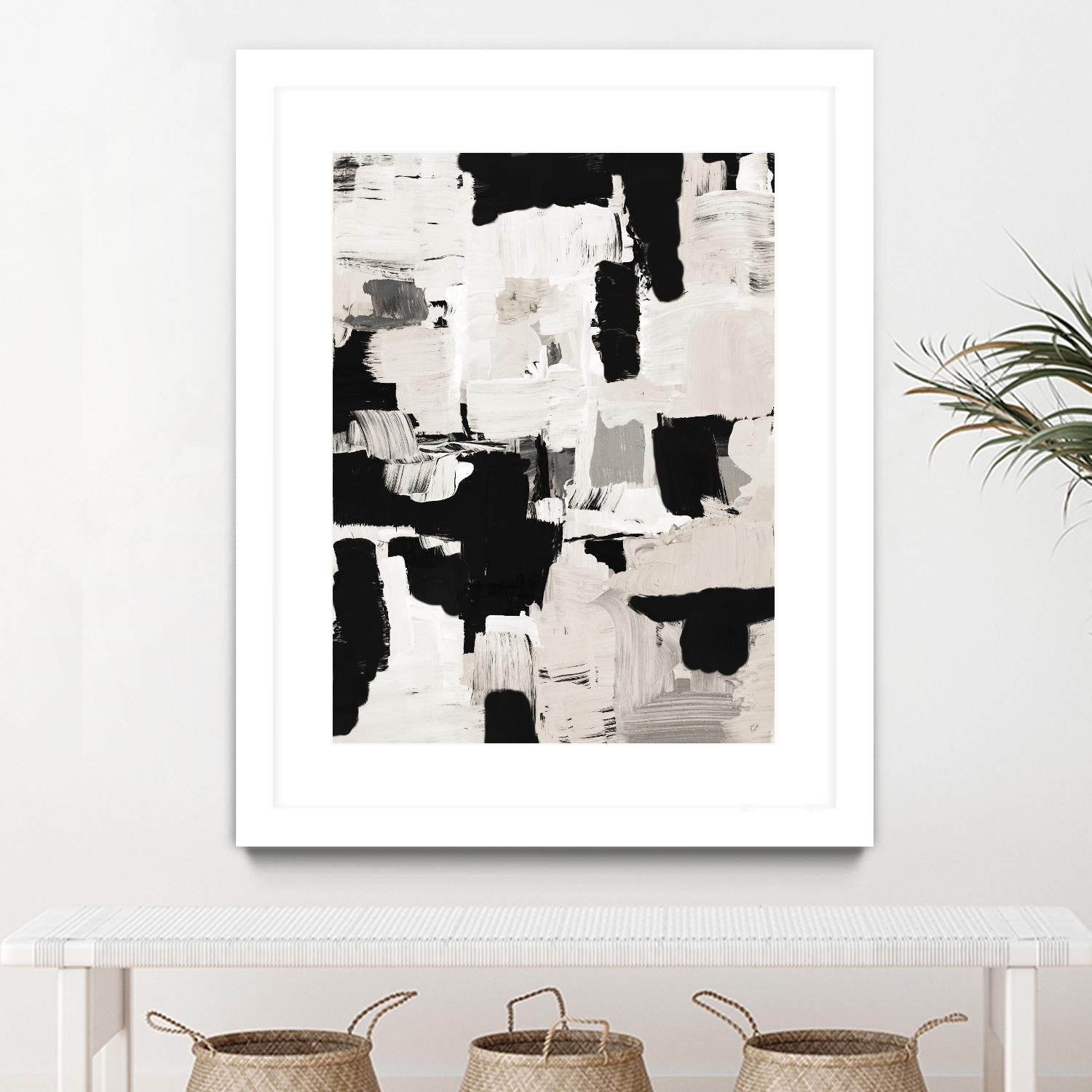 Night Peace Abstract by Lanie Loreth on GIANT ART - beige black & white white