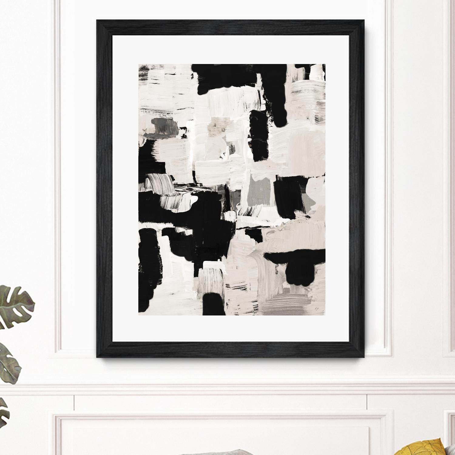 Night Peace Abstract by Lanie Loreth on GIANT ART - beige black & white white