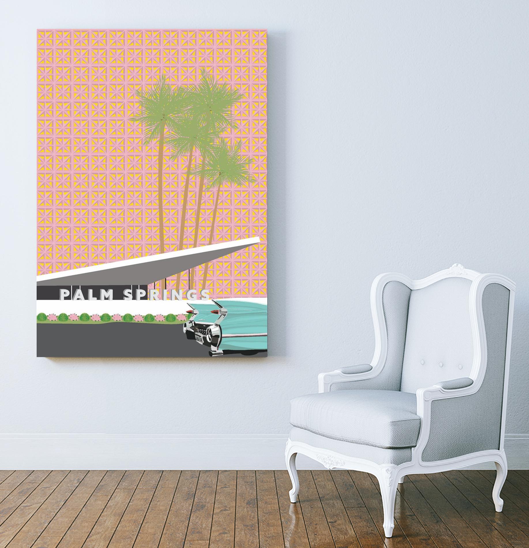 Palm Springs With Convertible by Jen Bucheli on GIANT ART - travel decorative