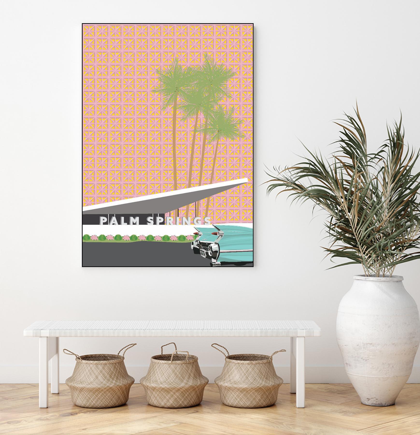 Palm Springs With Convertible by Jen Bucheli on GIANT ART - travel decorative