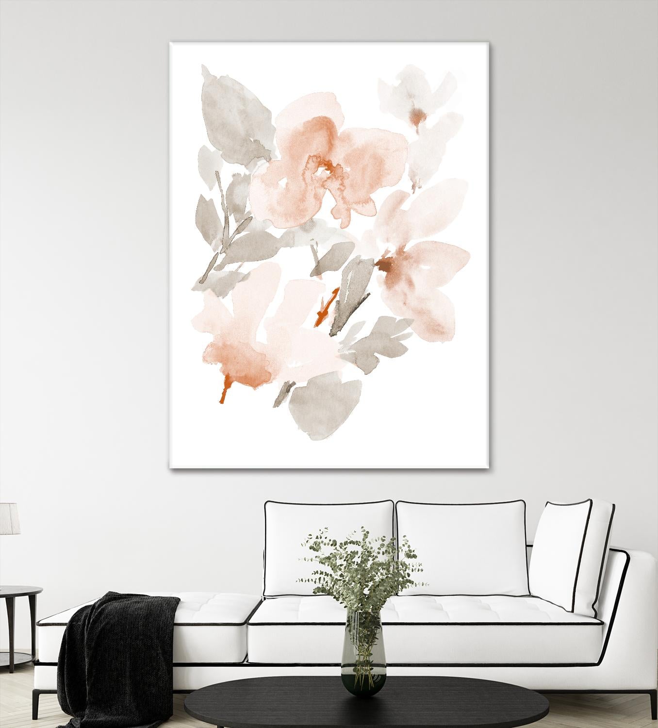 Peach Tranquil Florals II by Lanie Loreth on GIANT ART - peach floral
