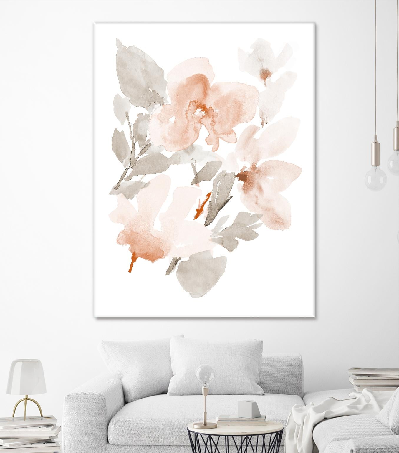 Peach Tranquil Florals II by Lanie Loreth on GIANT ART - peach floral