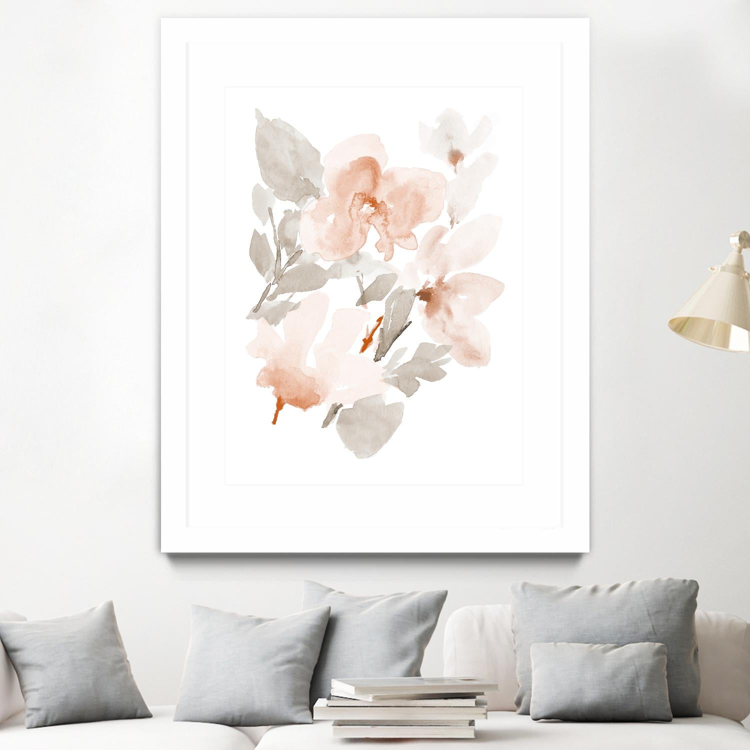 Peach Tranquil Florals II by Lanie Loreth on GIANT ART - peach floral