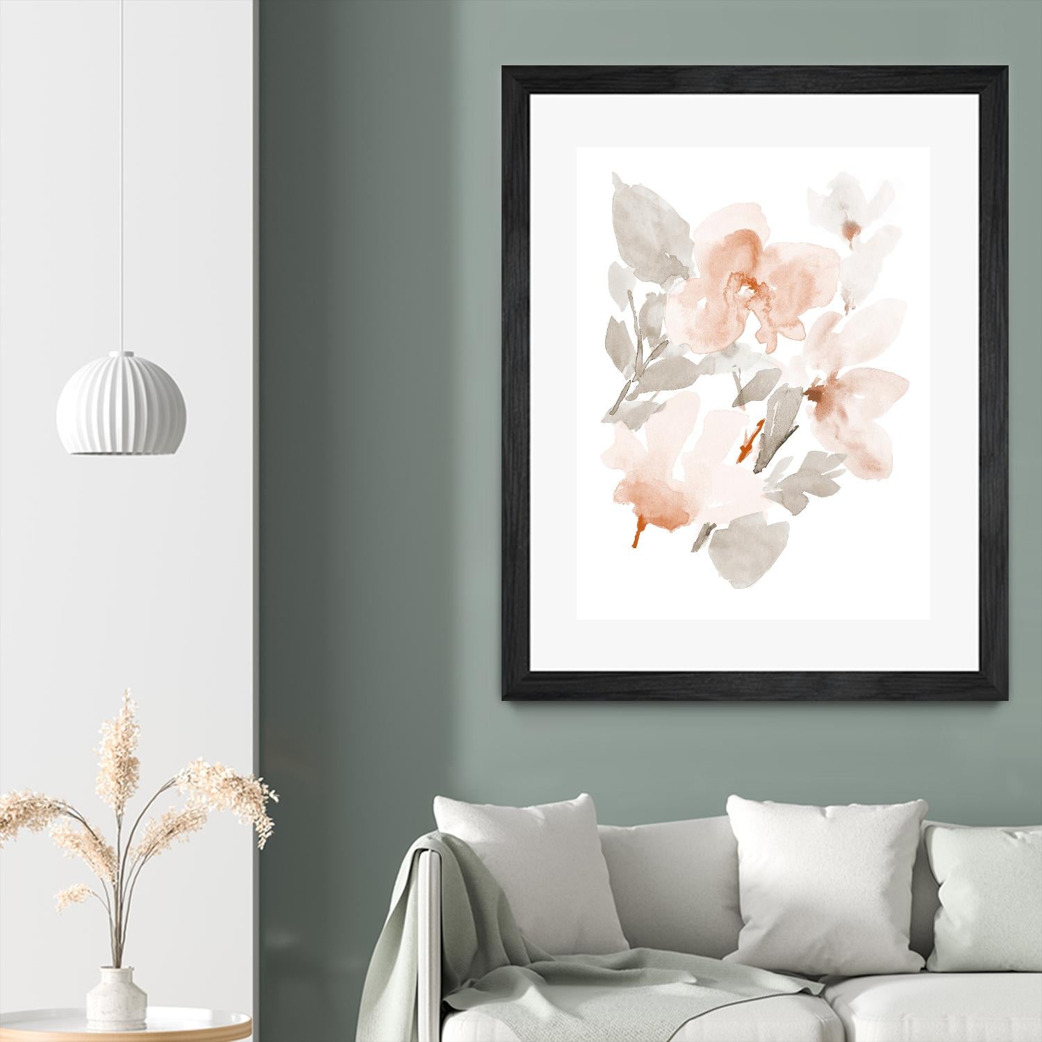 Peach Tranquil Florals II by Lanie Loreth on GIANT ART - peach floral