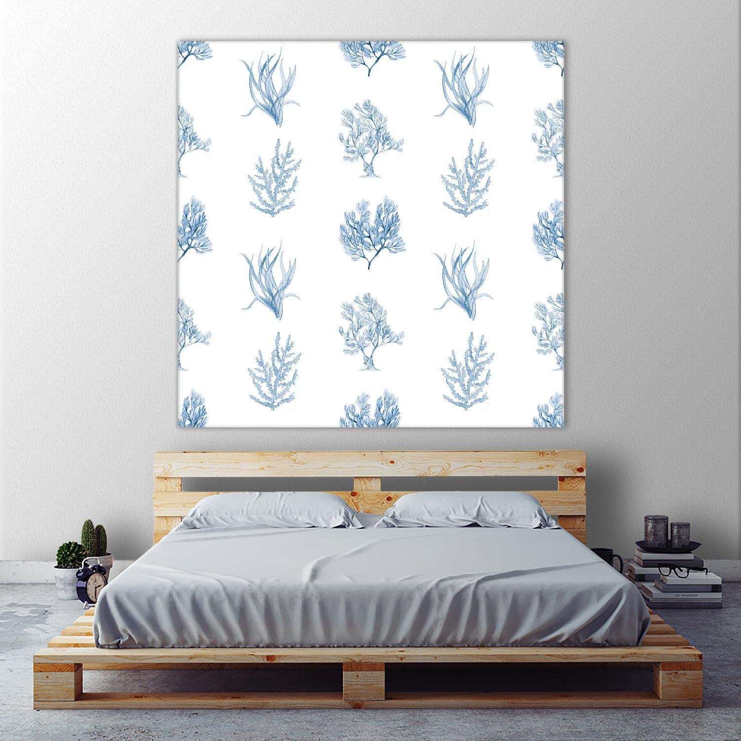 Blue Seagrass Pattern by Lanie Loreth on GIANT ART - coastal pattern