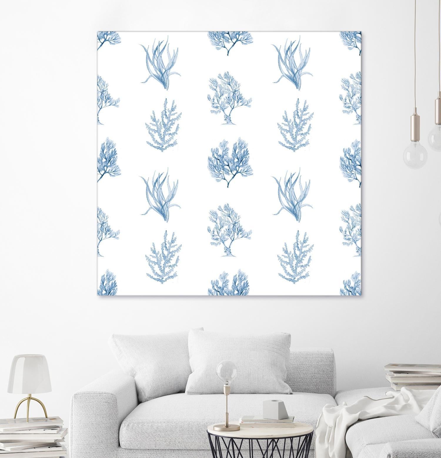 Blue Seagrass Pattern by Lanie Loreth on GIANT ART - coastal pattern