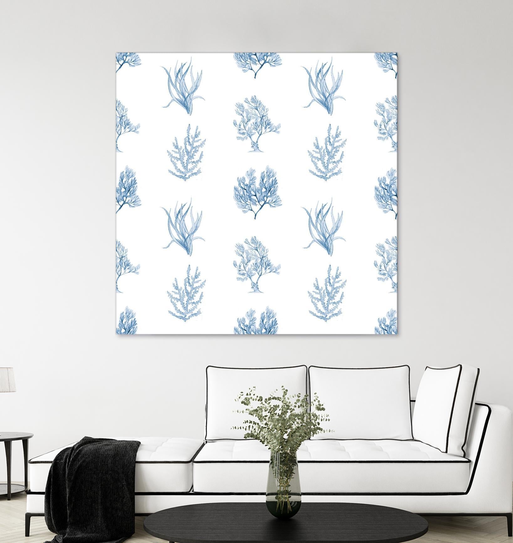 Blue Seagrass Pattern by Lanie Loreth on GIANT ART - coastal pattern