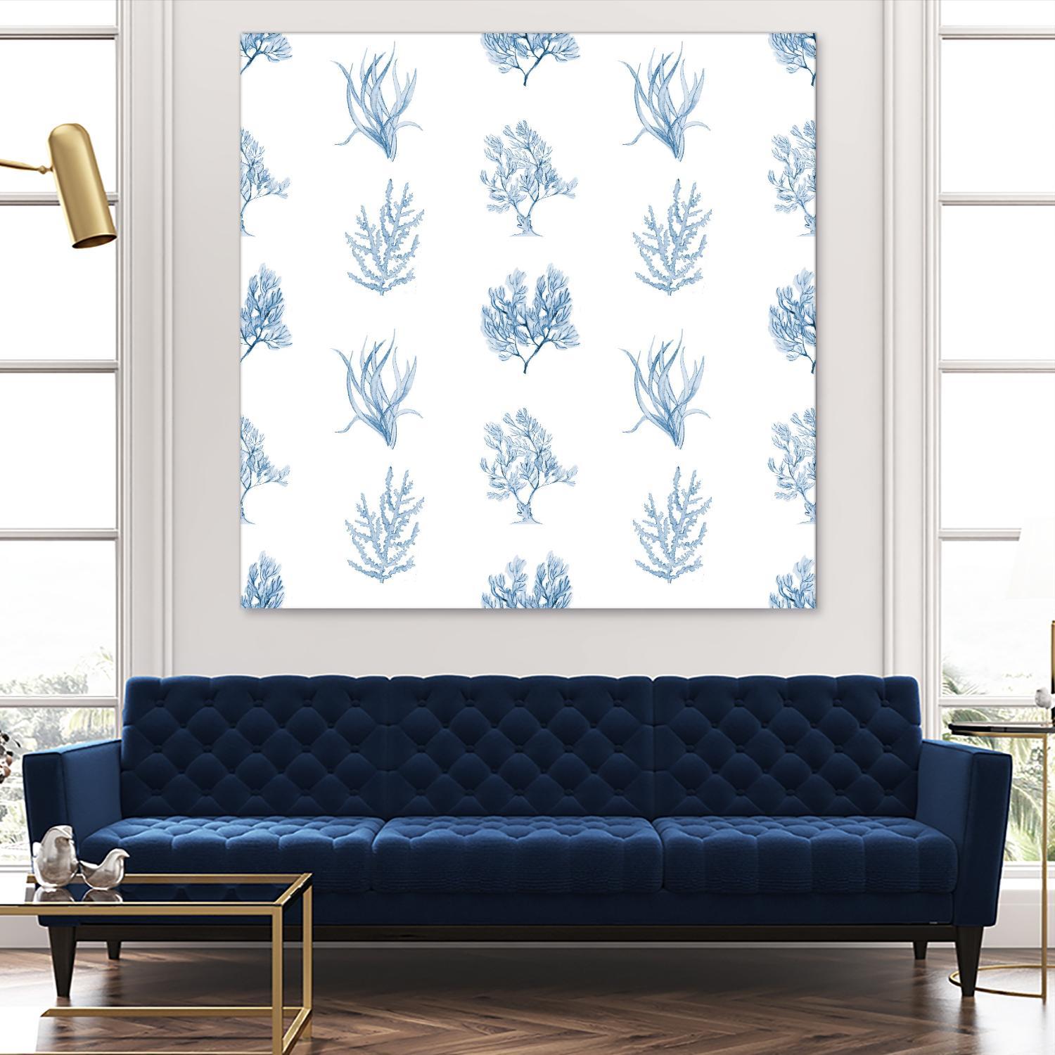 Blue Seagrass Pattern by Lanie Loreth on GIANT ART - coastal pattern
