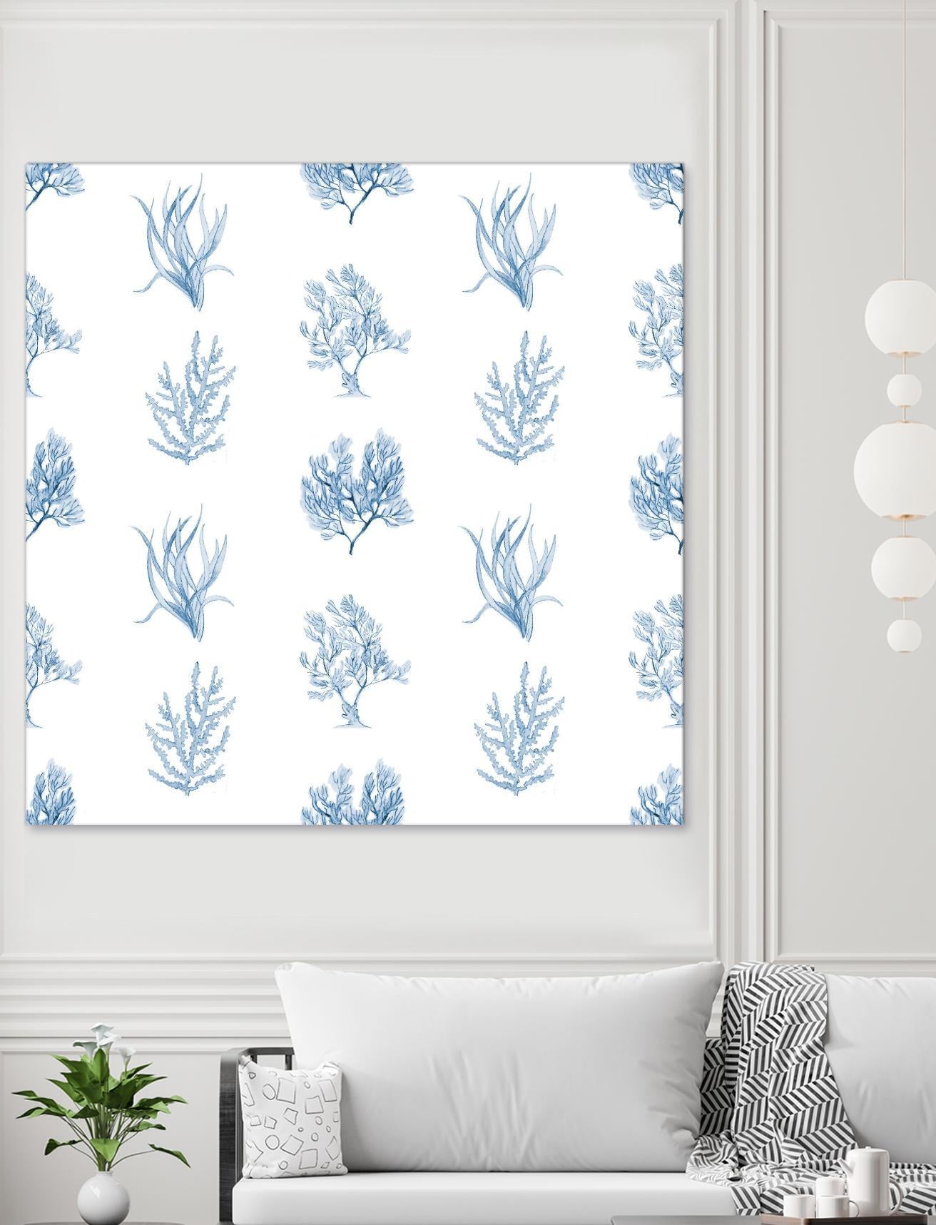 Blue Seagrass Pattern by Lanie Loreth on GIANT ART - coastal pattern