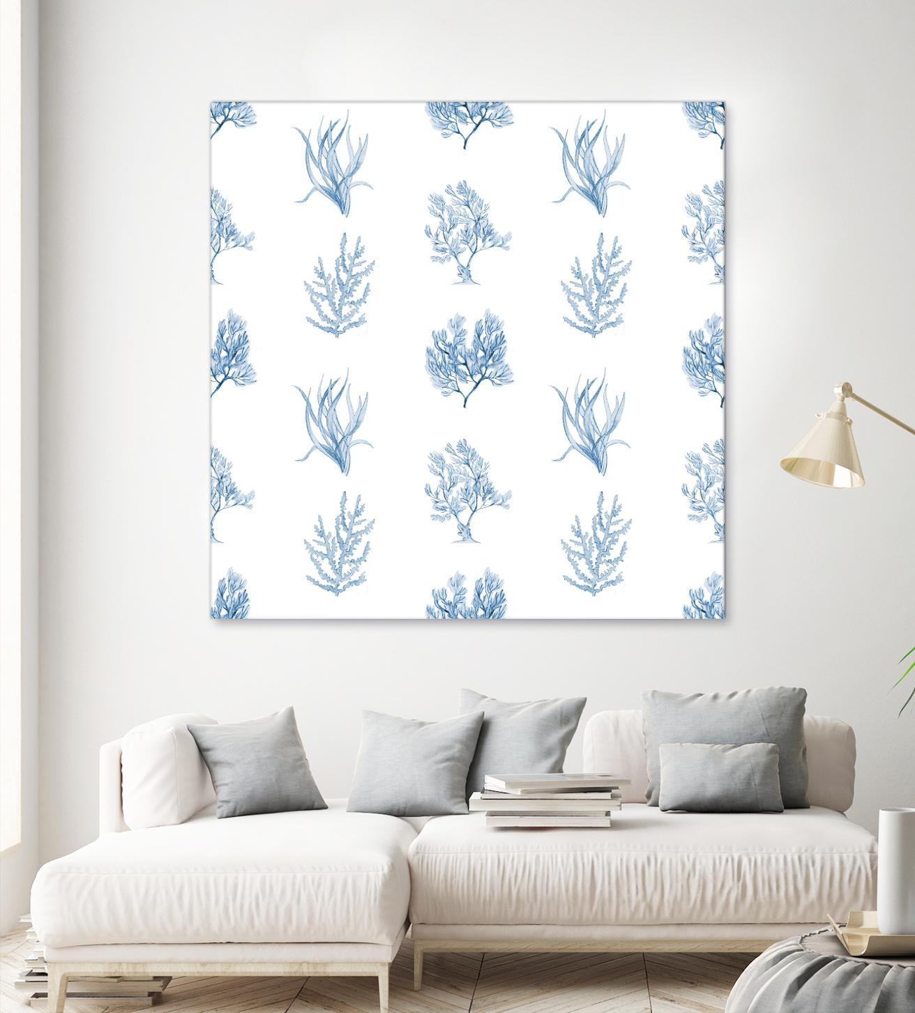 Blue Seagrass Pattern by Lanie Loreth on GIANT ART - coastal pattern