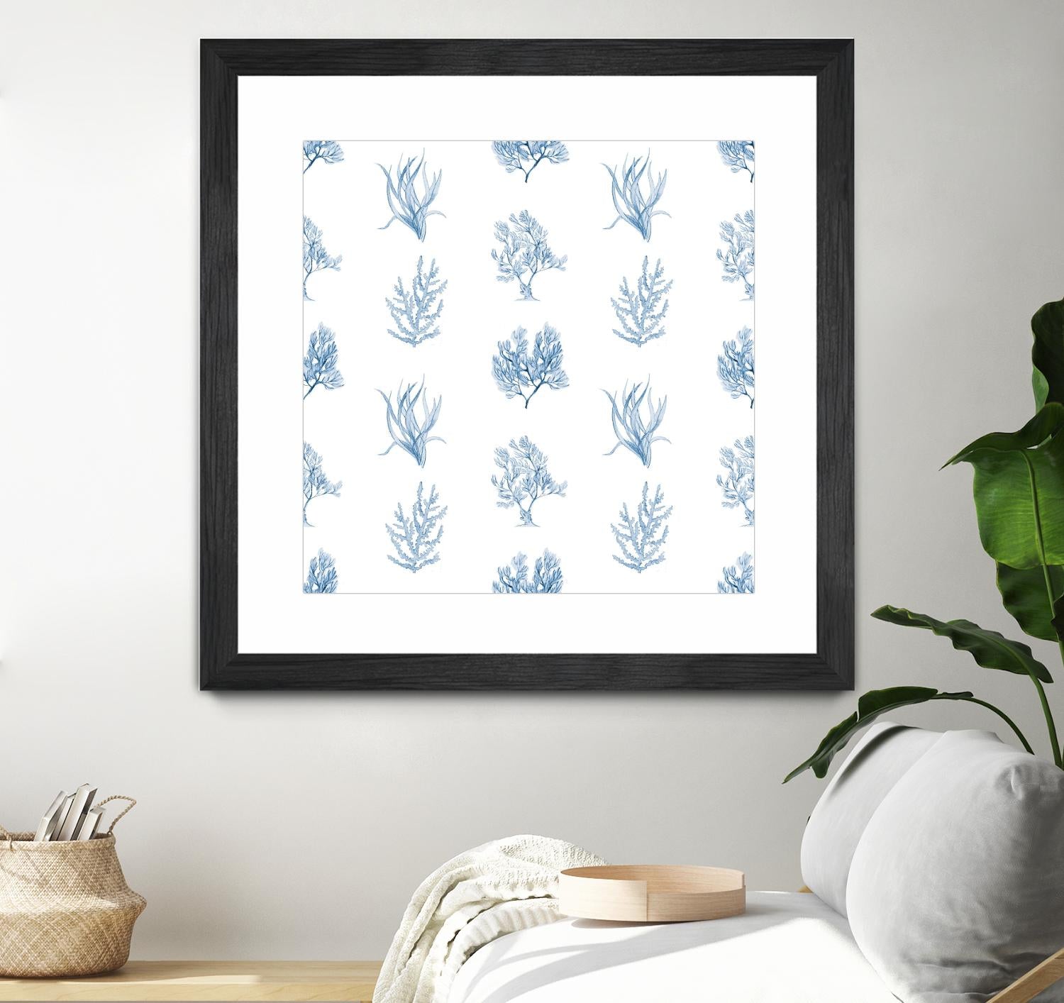 Blue Seagrass Pattern by Lanie Loreth on GIANT ART - coastal pattern