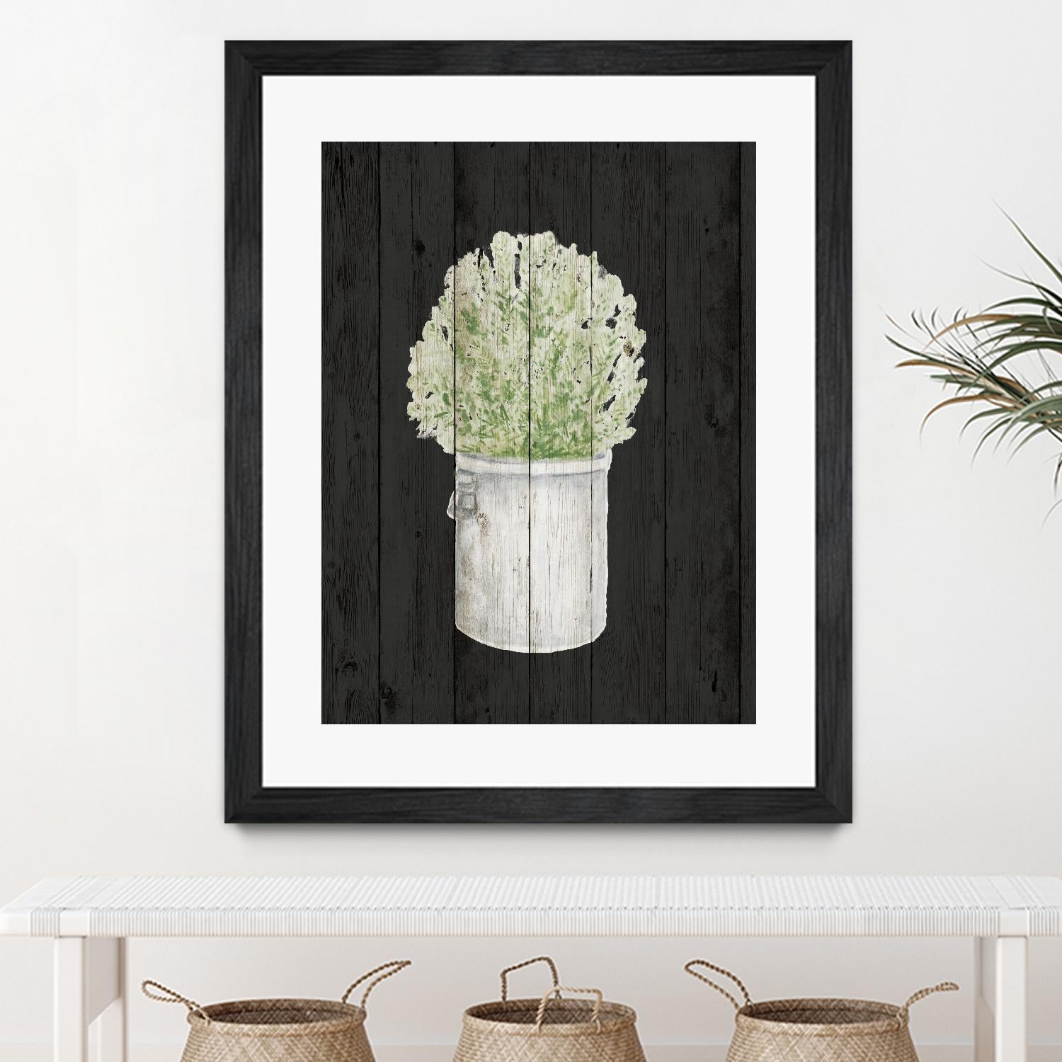 Herbs on Black Wood II by Janice Gaynor on GIANT ART - farm