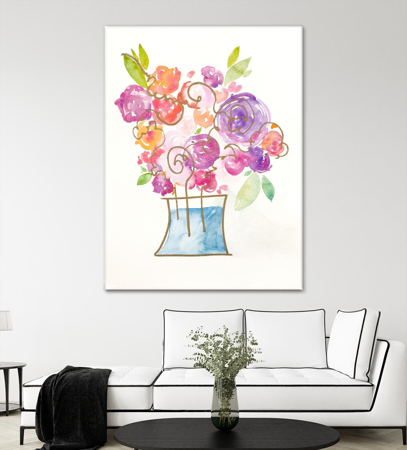 Pink and Purple Blooms II by Nola James on GIANT ART - pink floral