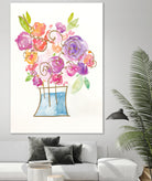 Pink and Purple Blooms II by Nola James on GIANT ART - pink floral