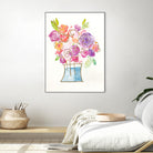 Pink and Purple Blooms II by Nola James on GIANT ART - pink floral