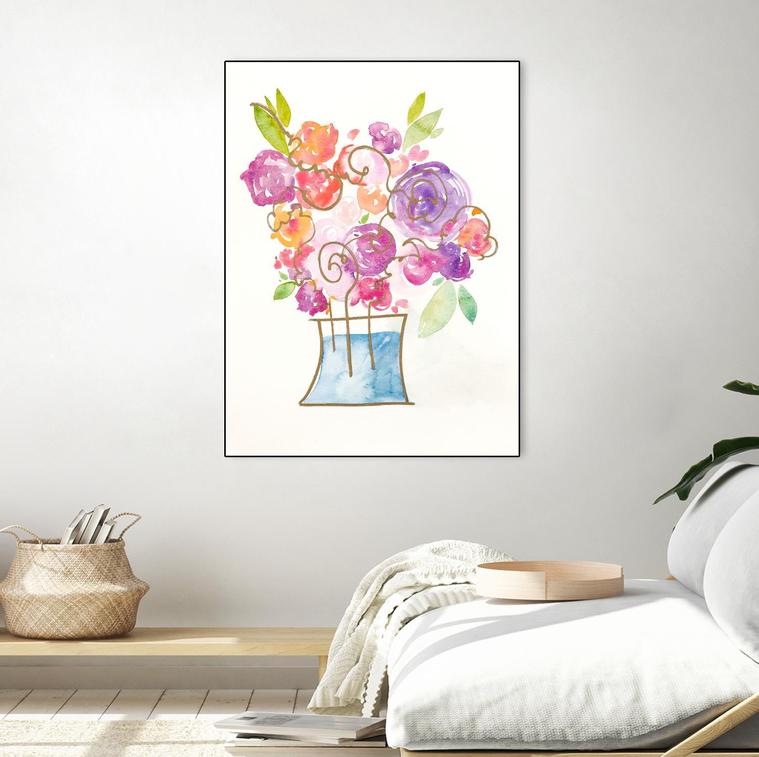 Pink and Purple Blooms II by Nola James on GIANT ART - pink floral