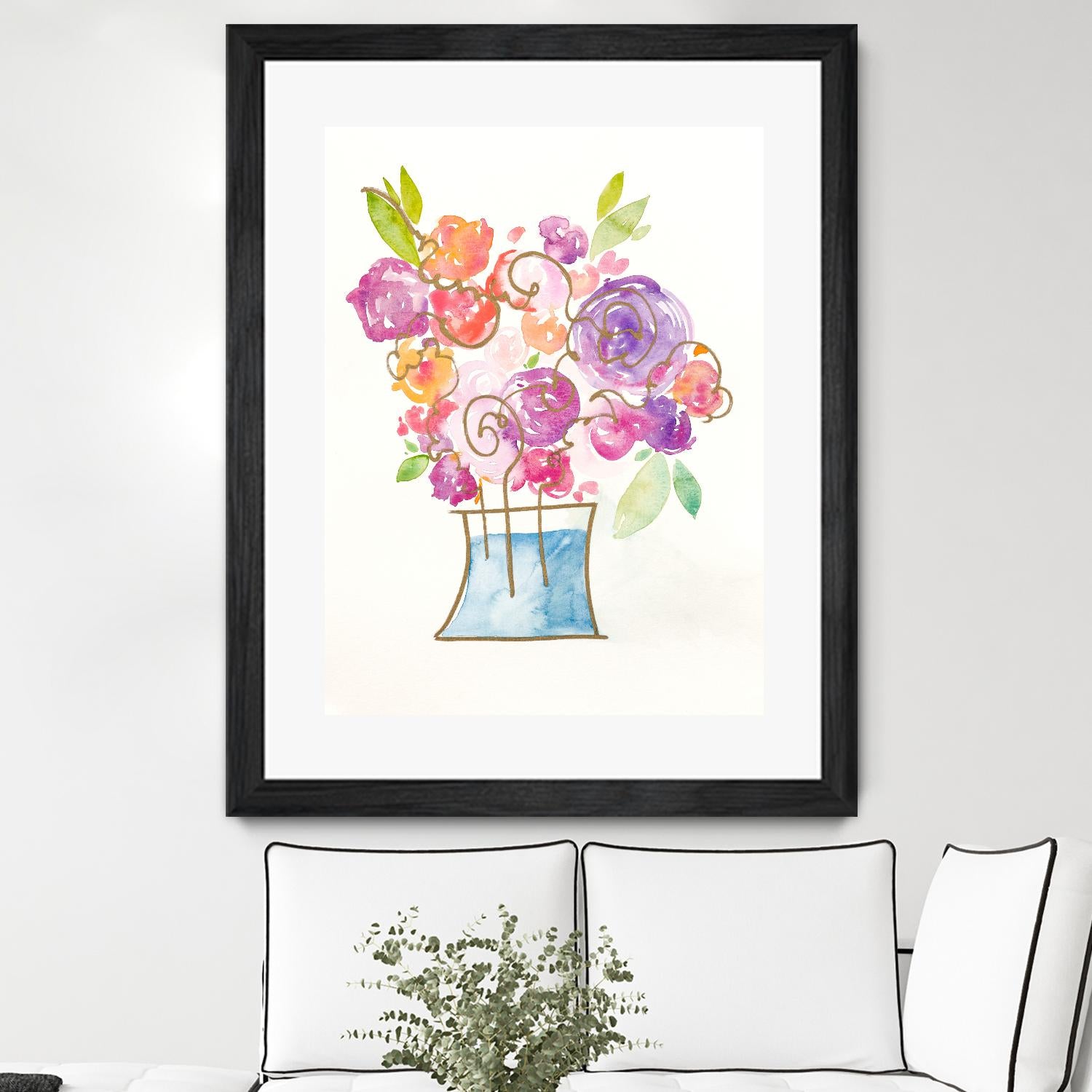 Pink and Purple Blooms II by Nola James on GIANT ART - pink floral