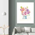 Pink and Purple Blooms II by Nola James on GIANT ART - pink floral