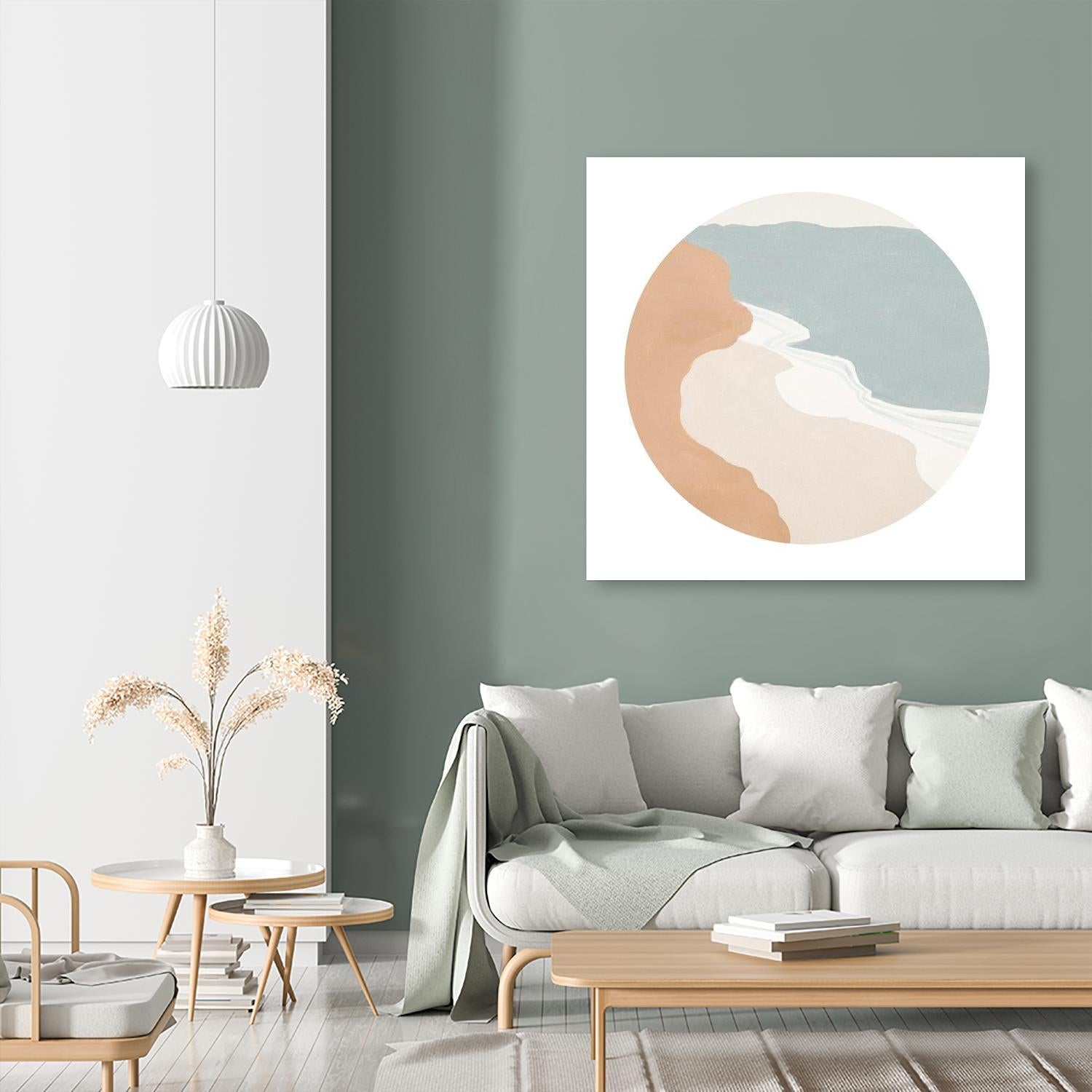 Mid Century Landscape Circle I by Patricia Pinto on GIANT ART - coastal abstract