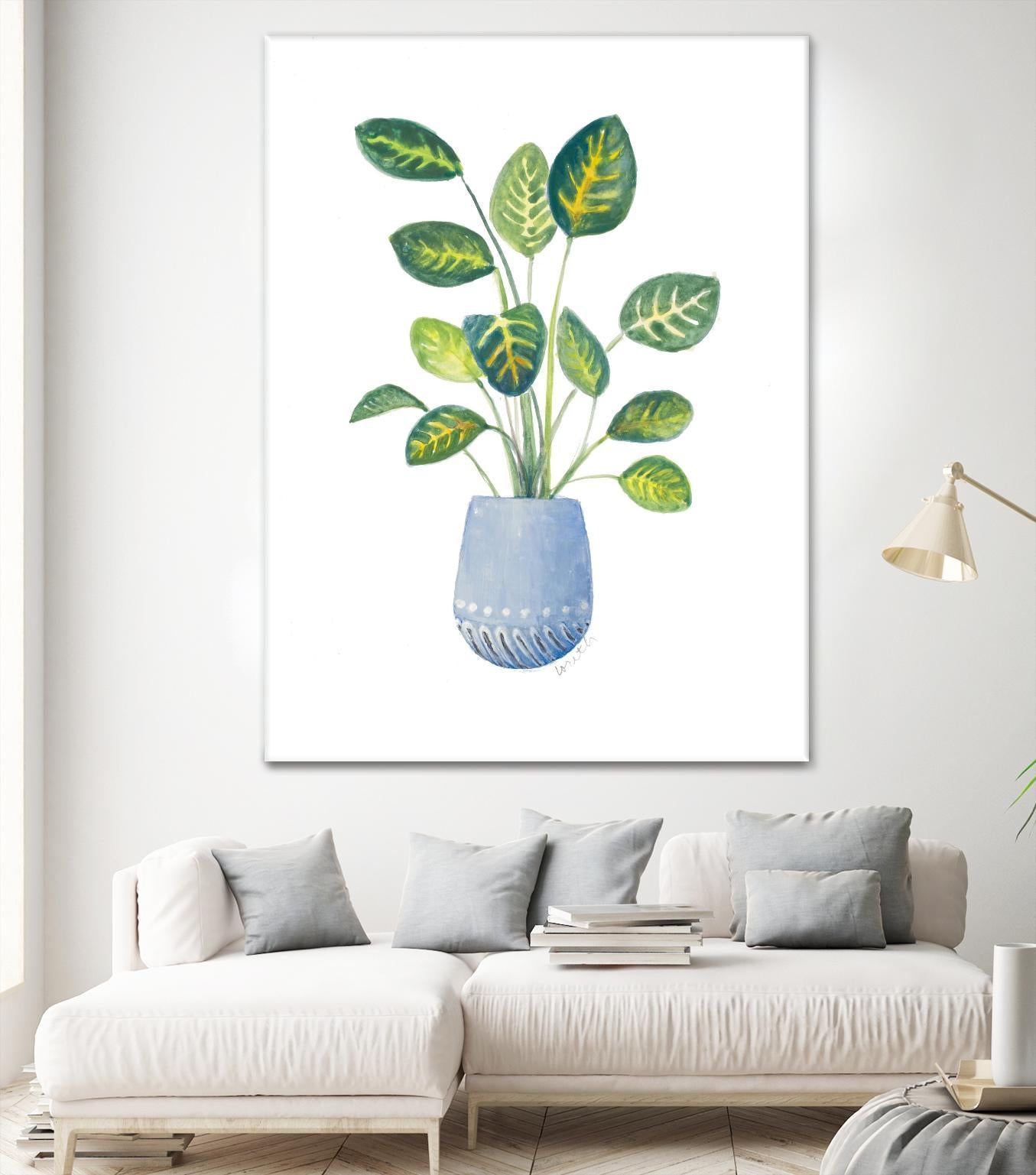 Croton In Blue Pot by Lanie Loreth on GIANT ART - floral southwestern and western