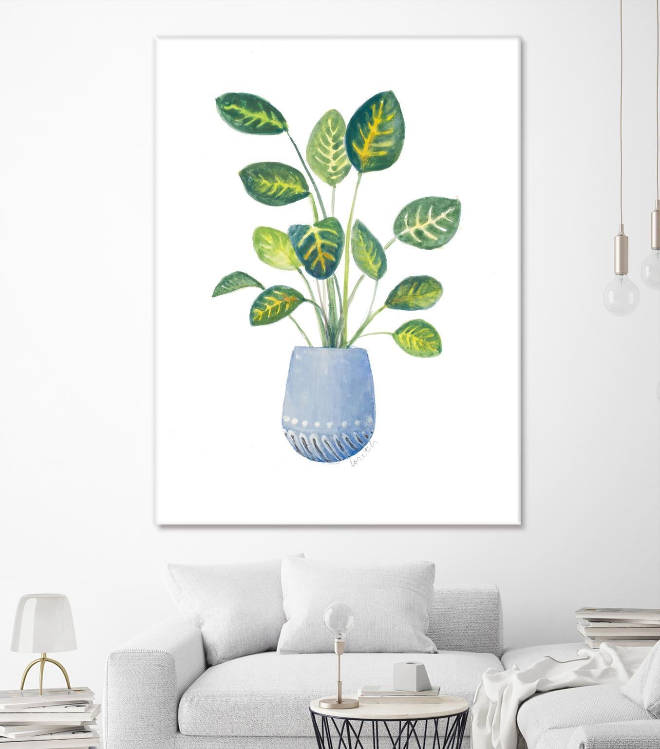 Croton In Blue Pot by Lanie Loreth on GIANT ART - floral southwestern and western