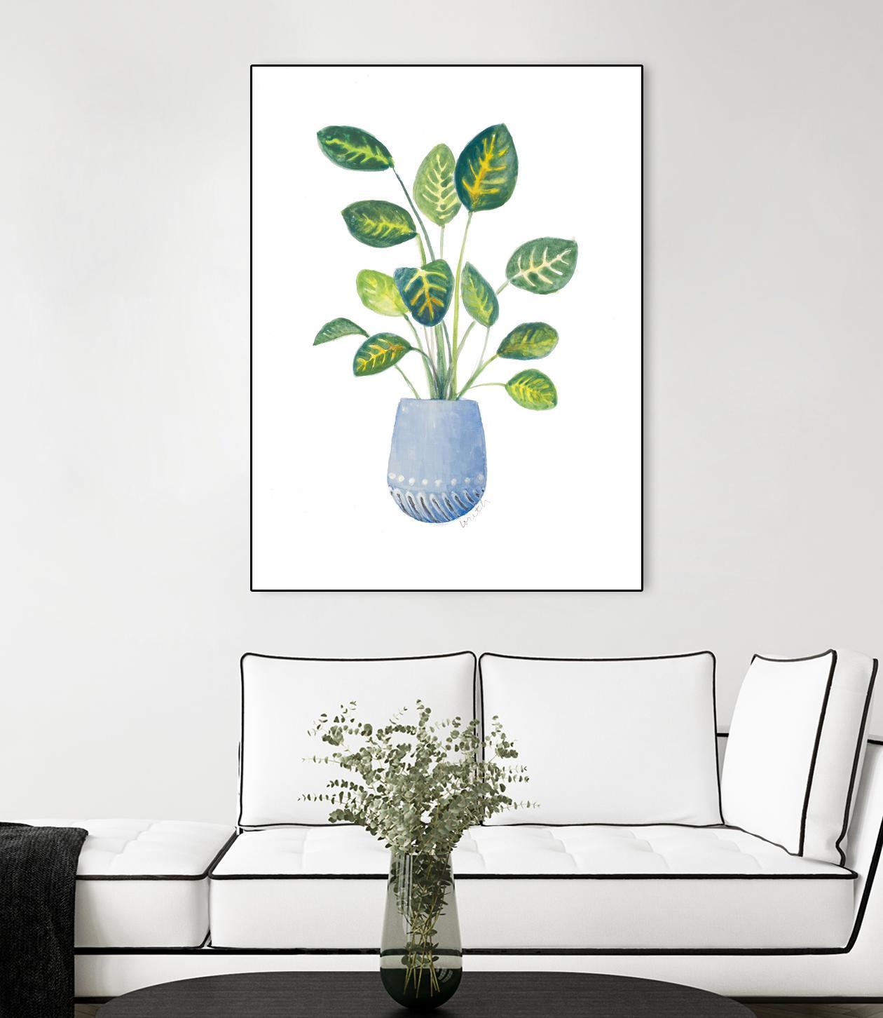 Croton In Blue Pot by Lanie Loreth on GIANT ART - floral southwestern and western