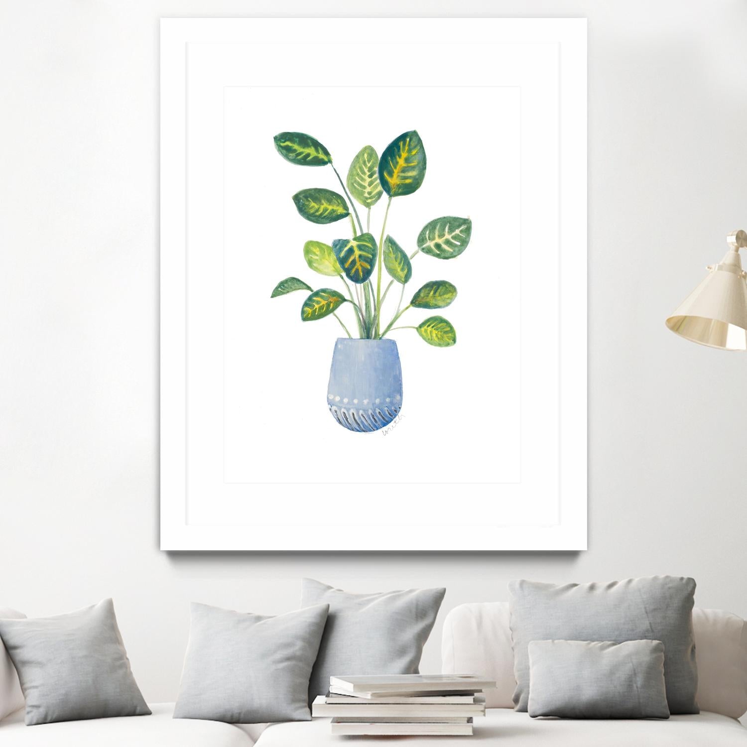 Croton In Blue Pot by Lanie Loreth on GIANT ART - floral southwestern and western