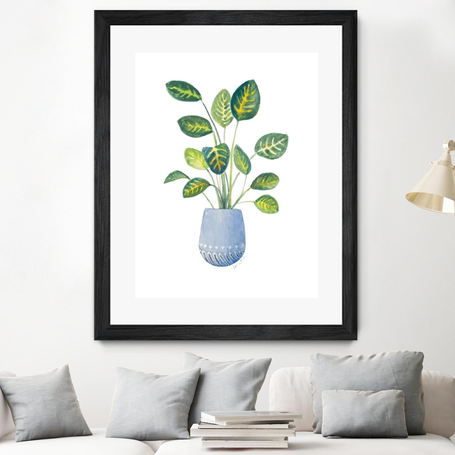 Croton In Blue Pot by Lanie Loreth on GIANT ART - floral southwestern and western