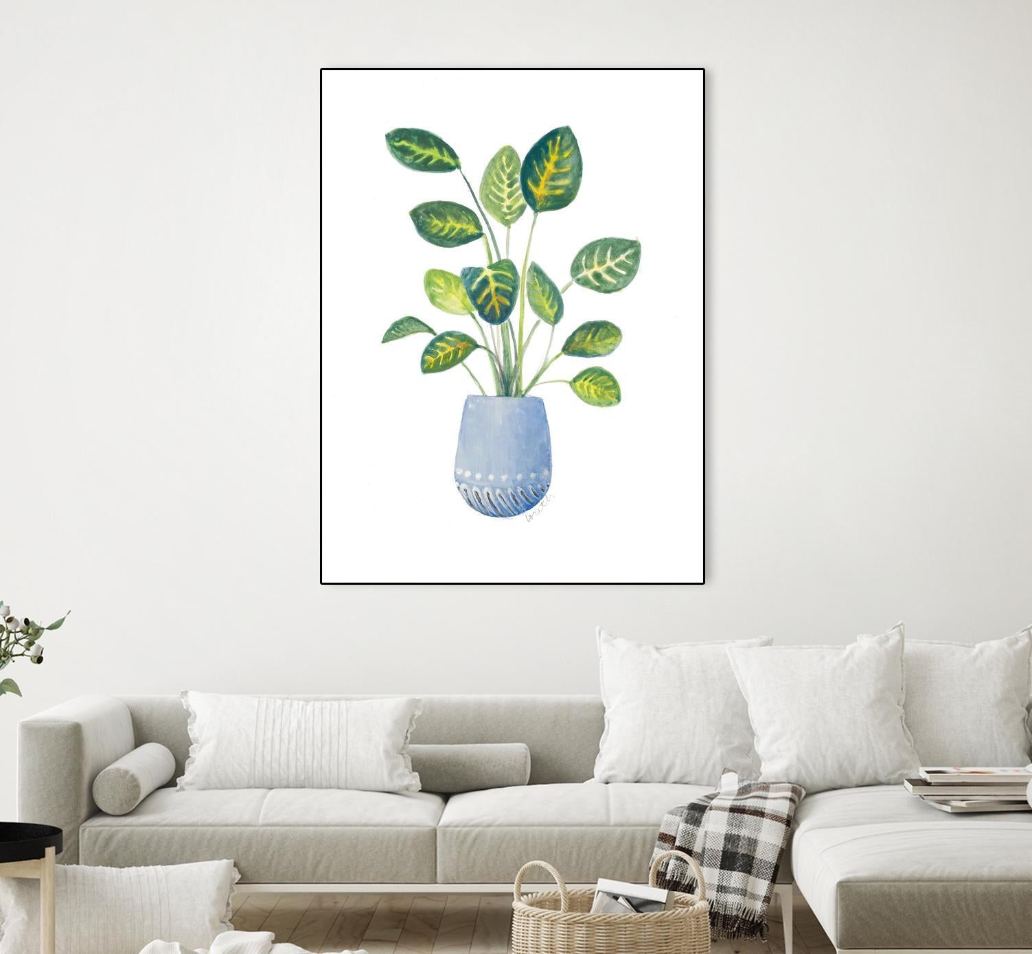 Croton In Blue Pot by Lanie Loreth on GIANT ART - floral southwestern and western