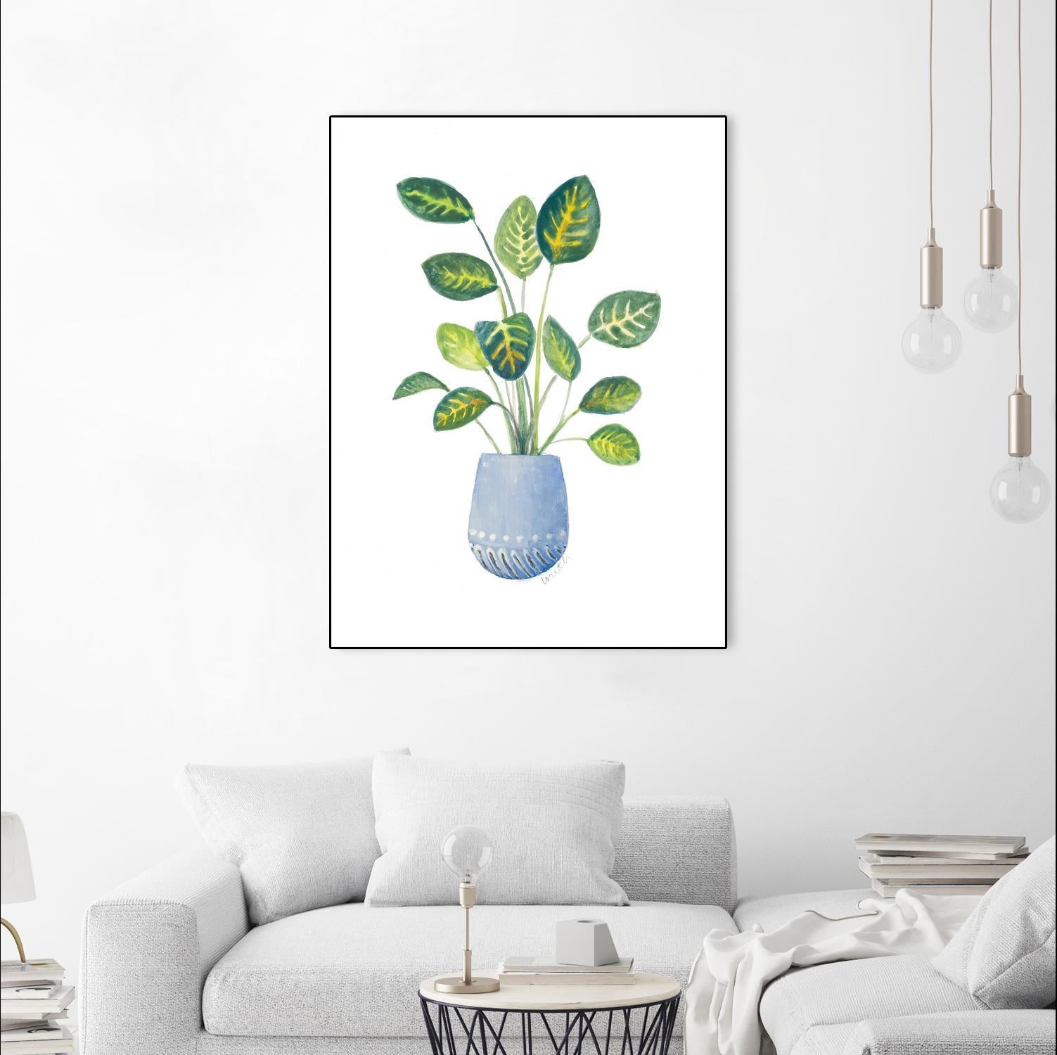 Croton In Blue Pot by Lanie Loreth on GIANT ART - floral southwestern and western