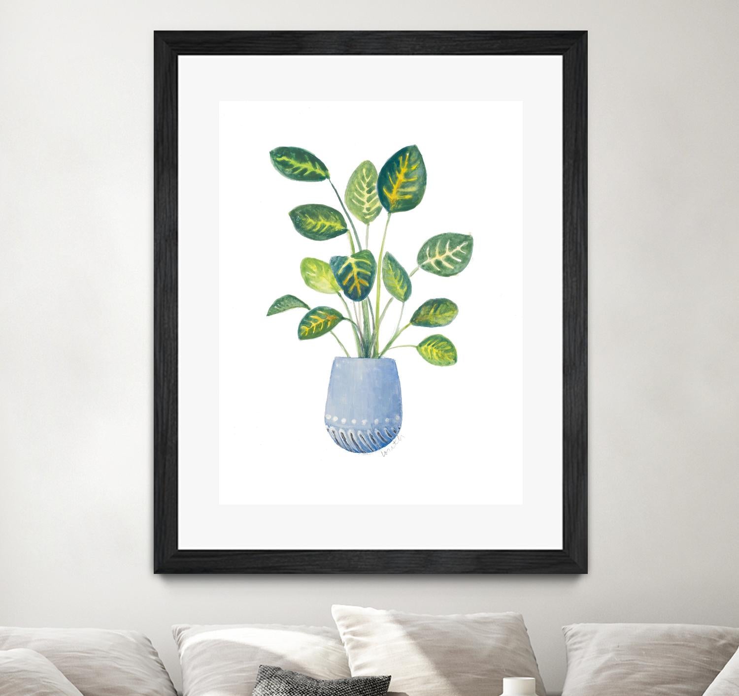Croton In Blue Pot by Lanie Loreth on GIANT ART - floral southwestern and western