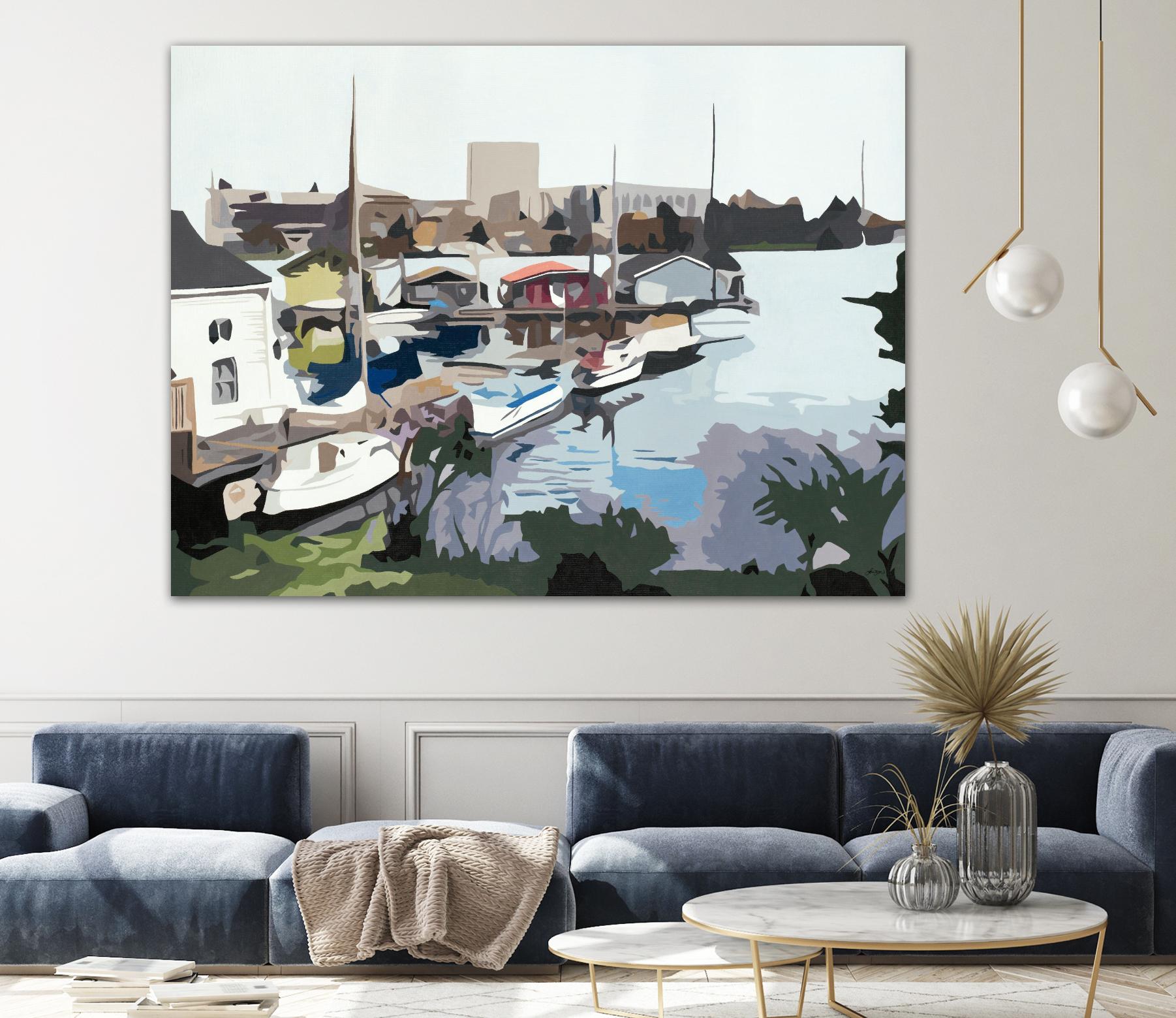 TUESDAY AFTERNOON ON PORTAGE BAY by Bethann Lawson on GIANT ART - blue coastal waterway