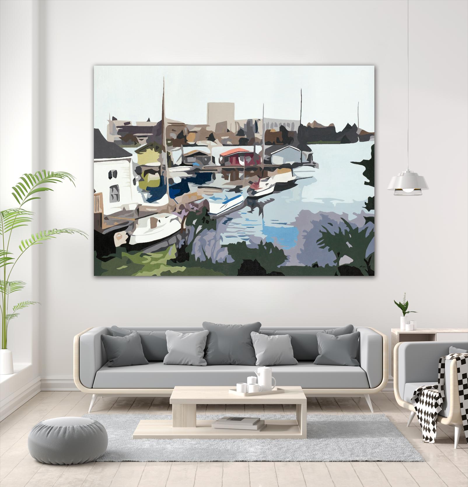 TUESDAY AFTERNOON ON PORTAGE BAY by Bethann Lawson on GIANT ART - blue coastal waterway