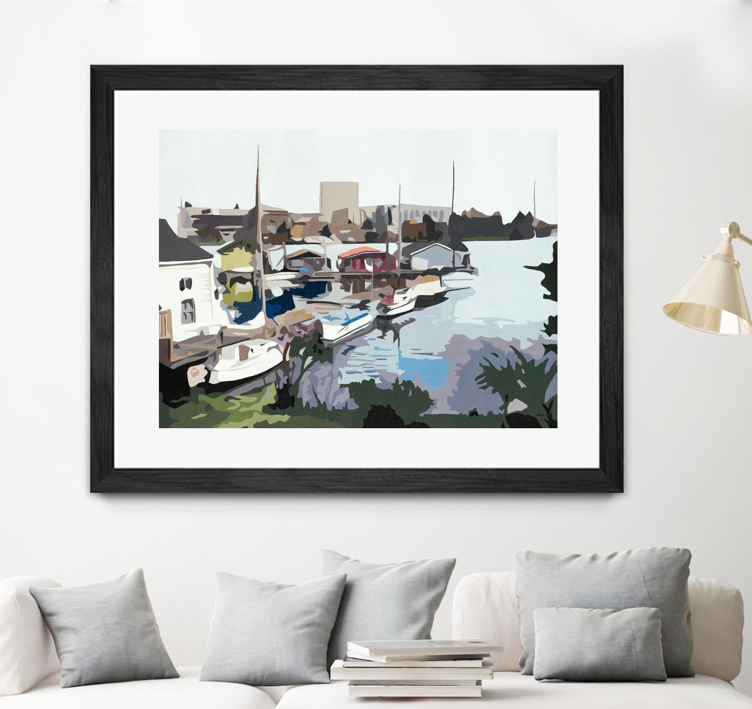 TUESDAY AFTERNOON ON PORTAGE BAY by Bethann Lawson on GIANT ART - blue coastal waterway