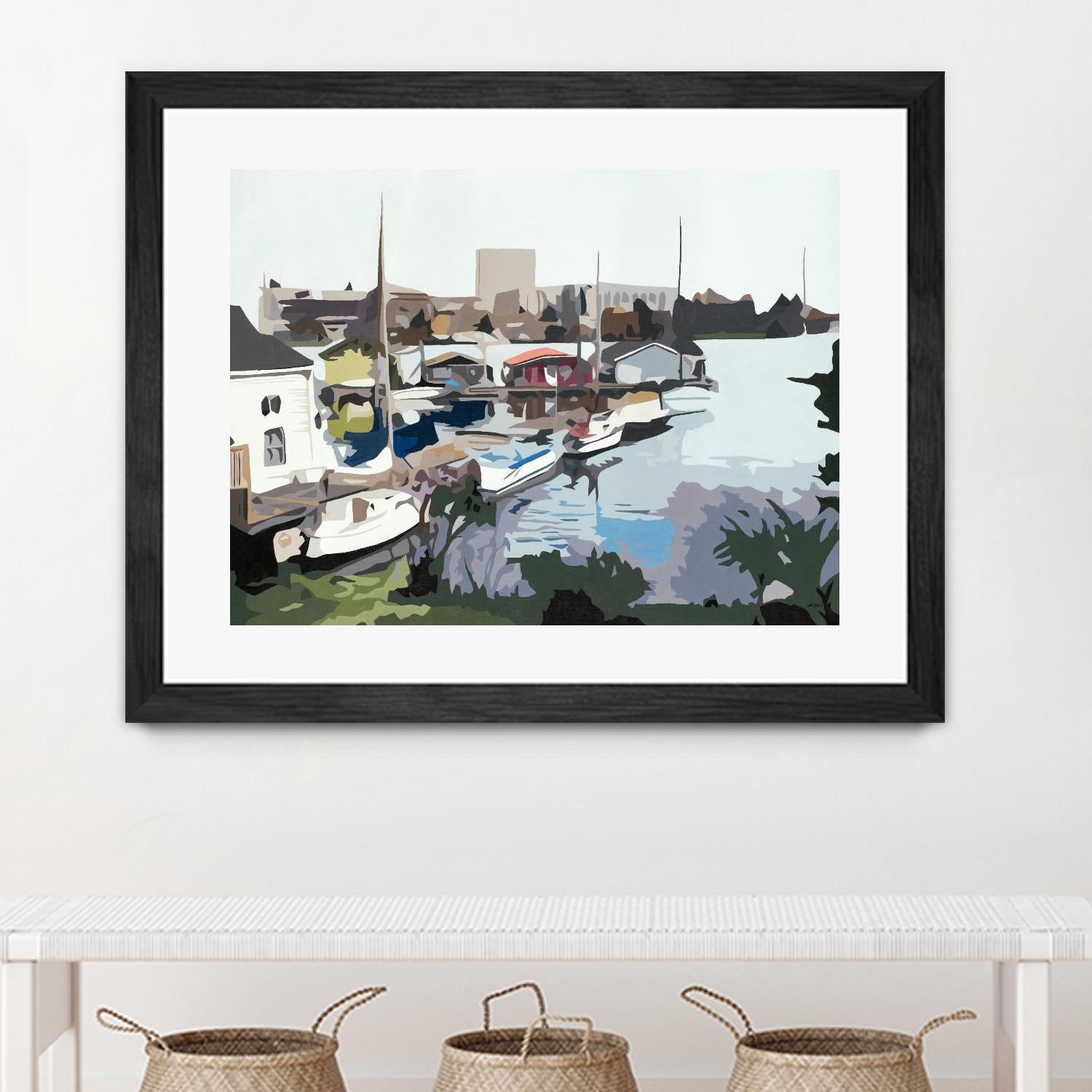 TUESDAY AFTERNOON ON PORTAGE BAY by Bethann Lawson on GIANT ART - blue coastal waterway