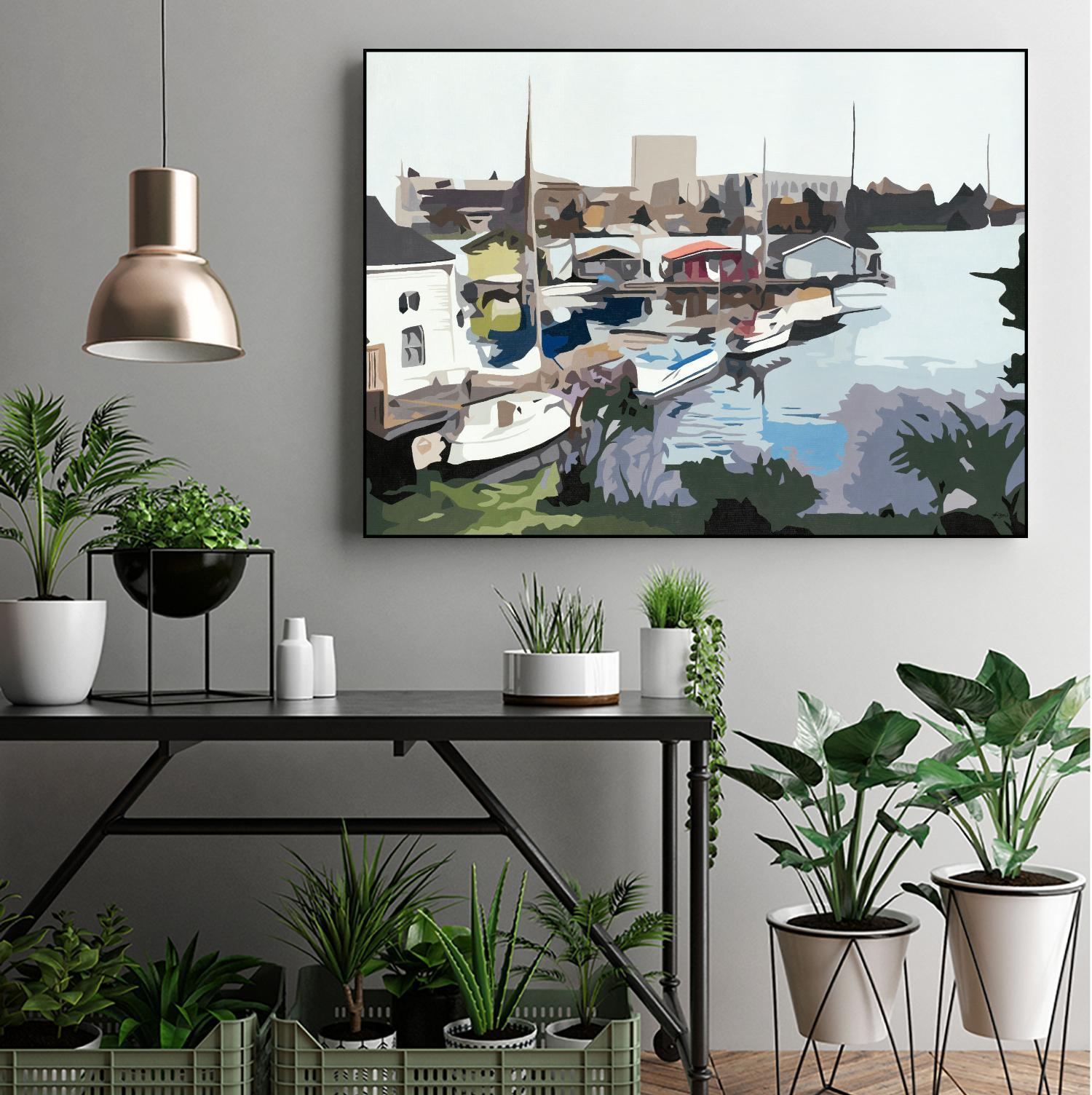 TUESDAY AFTERNOON ON PORTAGE BAY by Bethann Lawson on GIANT ART - blue coastal waterway