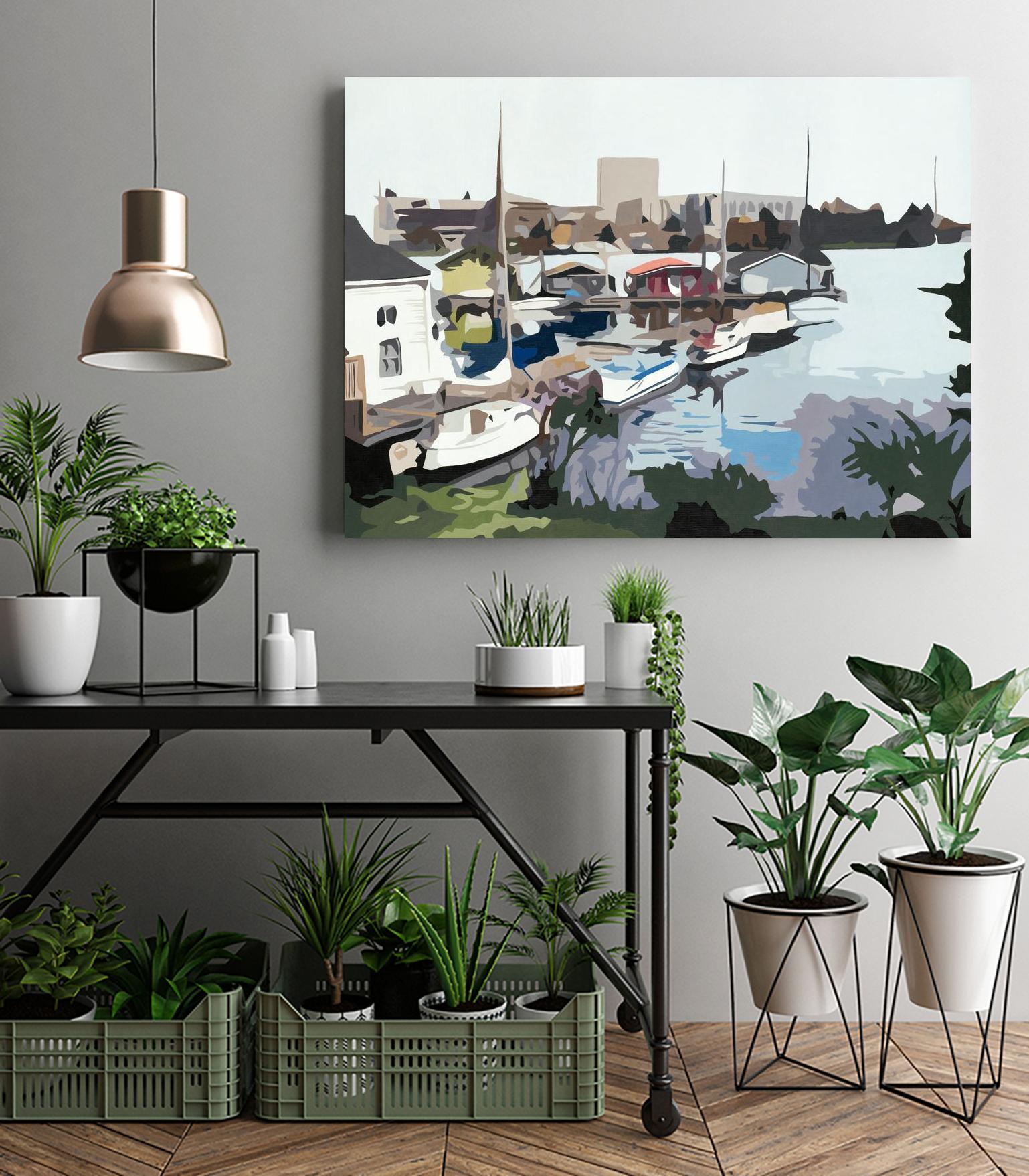 TUESDAY AFTERNOON ON PORTAGE BAY by Bethann Lawson on GIANT ART - blue coastal waterway