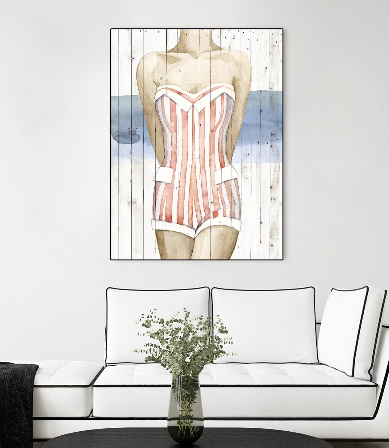 Bygone Bathers II by Grace Popp on GIANT ART - red fashion