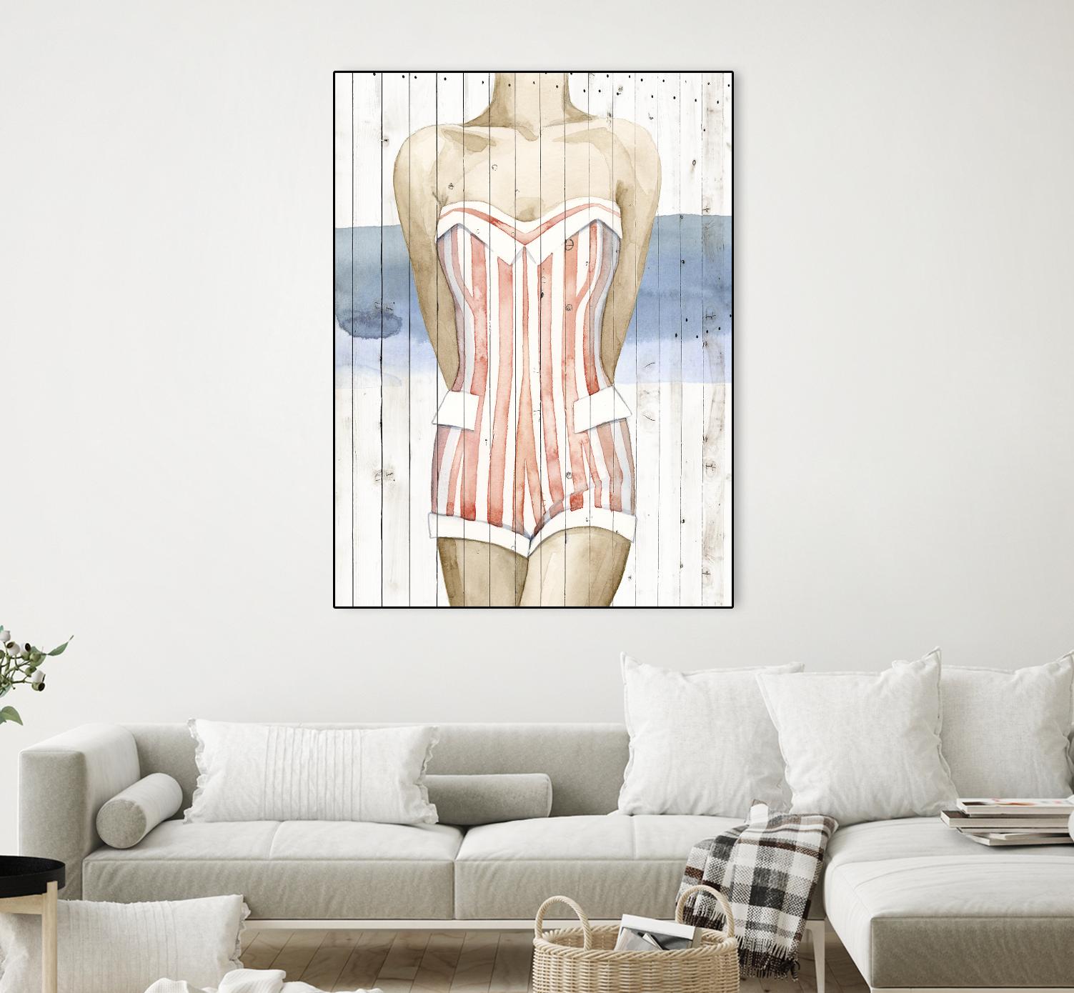 Bygone Bathers II by Grace Popp on GIANT ART - red fashion